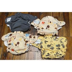 773 GroVia bumGenius Cloth Diaper Bundle7pc Set AIO Organic Cotton One Sz Prints